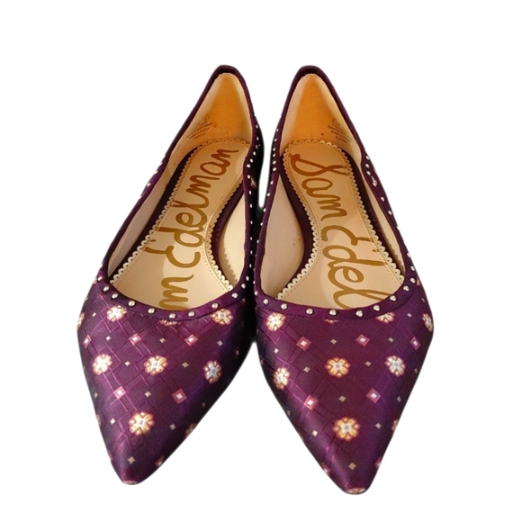 Sam Edleman Rivera Gold and Burgundy Burgundy Pointed Toe Flats 8.5 M - Picture 4 of 11